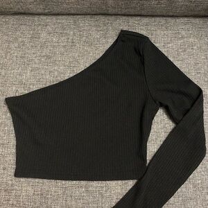 SHEIN Black One-Shoulder Top